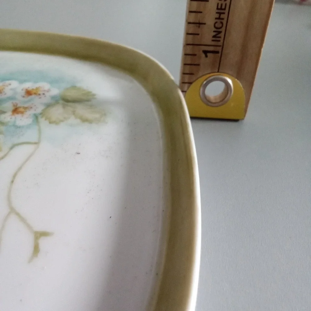 Vintage V Bryant Signed Hand Painted Strawberry Porcelain Trinket Dish 1986